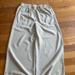 Splendid Women's Wide Leg Pull On Linen Lyocell Pants Cream Gray Taupe S Small